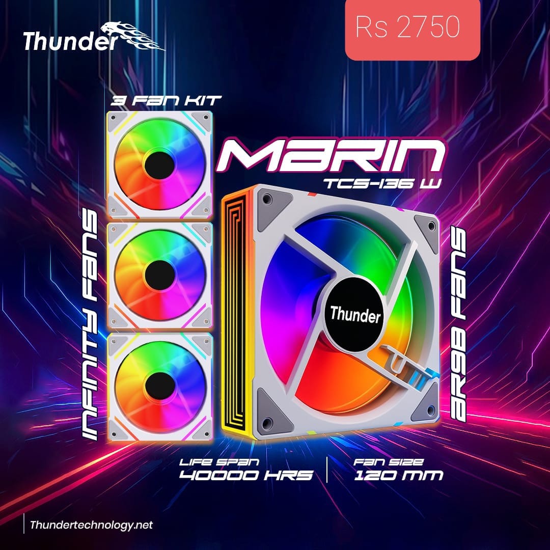 Thunder Case Fan Marin TCS-136 ARGB Kit - 3 Fans Thunder Case Fan Marin TCS-136 ARGB Kit - 3 Fans